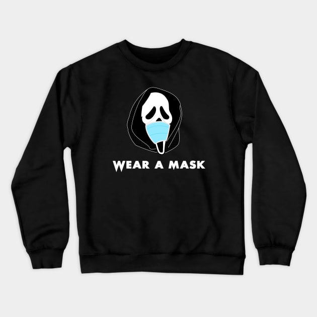 Wear a Mask Halloween Scream Pandemic Crewneck Sweatshirt by baysideremix